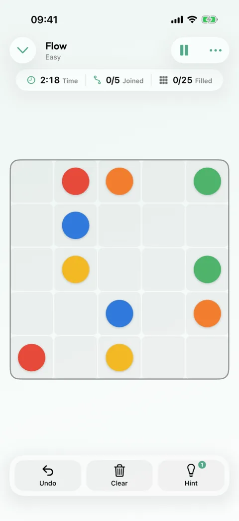 Flow puzzle screen
